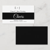 シンプルモノグラム結婚披露宴チケット 名刺 (正面/裏面)