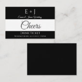 シンプルモノグラム結婚披露宴チケット 名刺 (正面/裏面)