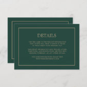 シンプルモノグラム詳細エメラルドグリーン結婚ズ エンクロージャーカード (正面/裏面)