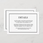 シンプルモノグラム詳細ホワ結婚イトの囲い エンクロージャーカード (正面/裏面)