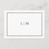 シンプルモノグラム詳細ホワ結婚イトの囲い エンクロージャーカード (裏面)