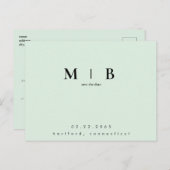 シンプルモノグラム造幣局QRコード日付の保存 ポストカード (正面/裏面)