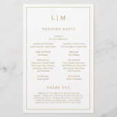 シンプルモノグラム金ゴールド予算結婚式 プログラム チラシ (裏面)