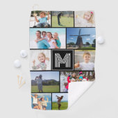 シンプルモノグラム12フォトコラージュカスタム ゴルフタオル (インサイチュ)