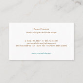 シンプルモノグラム ターコイズブルー スタイリッシュミニマリスト 名刺 (裏面)