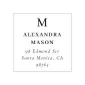 シンプルモノグラム&ネームパーソナライズされた差出人住所 ラバースタンプ (インプリント)