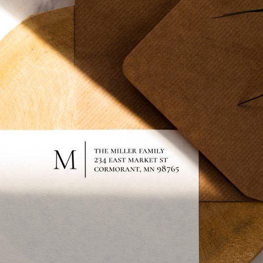 シンプルモノグラム&差出人住所 ラバースタンプ