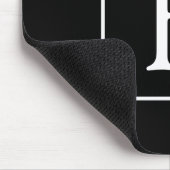 シンプルモノグラム|黒（白）文字 マウスパッド (コーナー)