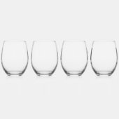 シンプルモノグラモダンムイニシャル名パーソナライズされた ステムなしワイングラス (左)