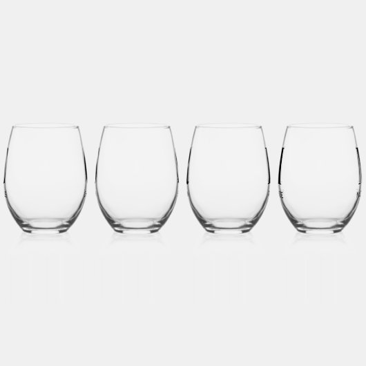 シンプルモノグラモダンムイニシャル名パーソナライズされた ステムなしワイングラス (左)