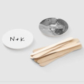 シンプルモノグラモダンム結婚写真 ハンドファン (組立なし)