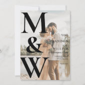 シンプルモノグラモダンム結婚写真 招待状 (正面)