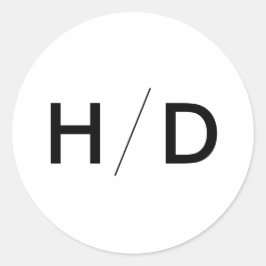 シンプルモノグラモダンム結婚式招待状シール ラウンドシール