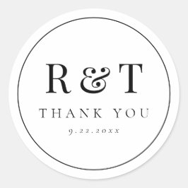 シンプルモノグラ結婚ムさん ラウンドシール