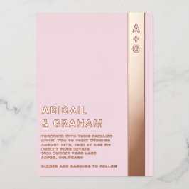 シンプルモノグラ結婚ム箔招待状 箔招待状