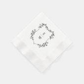 シンプルモノグラ結婚ム 縁ありカクテルナプキン (角)