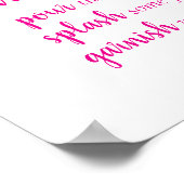 シンプルモモクサバー |ホットピンク任意のイベント記号 ポスター (角)