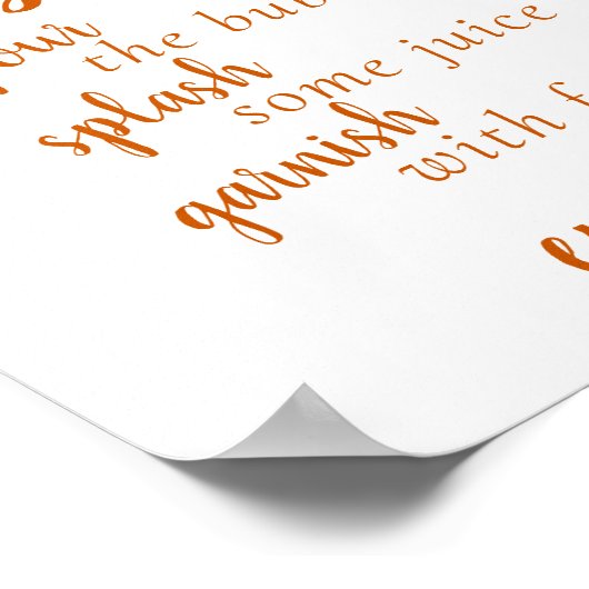 シンプルモモクサバー |秋オレンジイベント標識 ポスター (角)