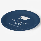 シンプルモルタルボードネイビーブルーモダン卒業 ペーパープレート (アングル)