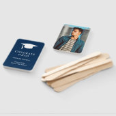 シンプルモルタルボードネイビーブルー写真卒業 ハンドファン (組立なし)