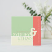 シンプルモンドリアンミニマリスモダント結婚式招待 招待状 (スタンド正面)