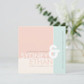 シンプルモンドリアンミニマリスモダント結婚式招待 招待状 (スタンド正面)