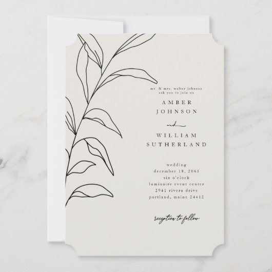 シンプルモーメントパアレントステムチケット招待状 招待状 (正面)