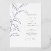 シンプルモーメントパズハンドドローStem Foil結婚の 箔招待状 (正面)