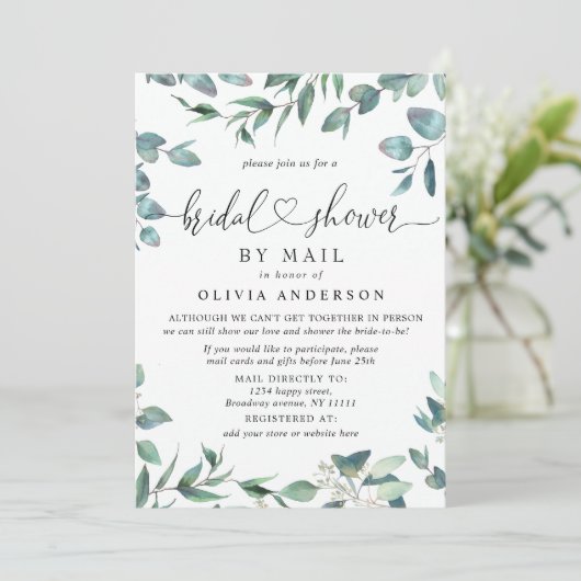 シンプルユエレガントーカリブライダルシャワーバイメール 招待状 (スタンド正面)