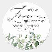 シンプルユエレガントーカリプタスサニタイザ結婚式の引き出物 ラウンドシール (正面)