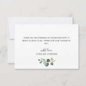 シンプルユエレガントーカリプトゥスの緑の卒業 サンキューカード (裏面)