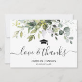 シンプルユエレガントーカリプトゥスの緑の卒業 サンキューカード (正面)