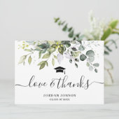 シンプルユエレガントーカリプトゥスの緑の卒業 サンキューカード (スタンド正面)