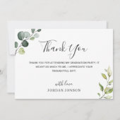 シンプルユエレガントーカリプトゥスの緑の卒業 サンキューカード (裏面)