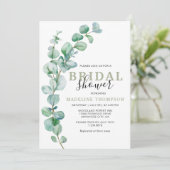 シンプルユエレガントーカリプトゥスグリーンブライダルシャワー 招待状 (スタンド正面)