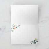 シンプルユエレガントーカリ赤面ピンクローズ結婚ズ サンキューカード (内部)