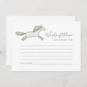 シンプルユニコーン可愛いアドバイスカードの虹の言葉 アドバイスカード (正面/裏面)