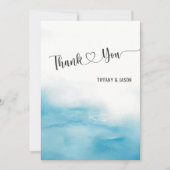 シンプルユニークエレガントミニマル式カスタムウェディング サンキューカード (正面)