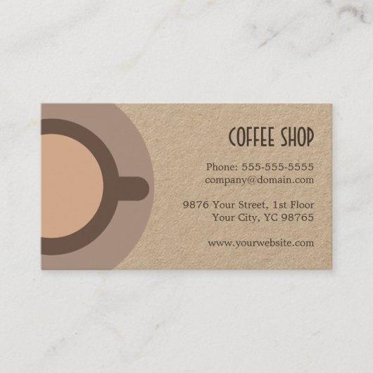 シンプルユニーククラフトロイヤリティカードコーヒーショップ ロイヤリティカード (正面)