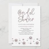 シンプルユニークホワイトパールブライダルシャワー 招待状 (正面)
