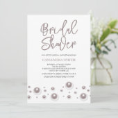 シンプルユニークホワイトパールブライダルシャワー 招待状 (スタンド正面)