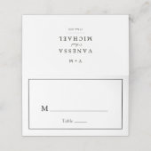 シンプルユニーク白黒結婚の プレイスカード (外部開封)