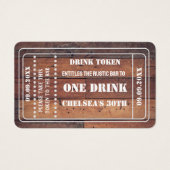 シンプルユニーク素朴イベントドリンク券チケット (正面)