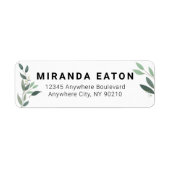 シンプルユミニマルーカリプトゥスグリーン差出人住所 ラベル (正面)