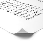 シンプルユーカリの結婚シーティングチャート ポスター (角)