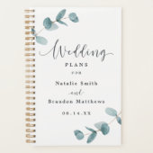 シンプルユーカリの葉の枠と書結婚道 プランナー手帳 (正面)