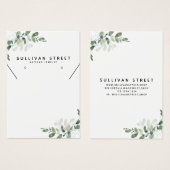 シンプルユーカリプタスイヤリングネックレスディスプレイカード (正面&裏面)