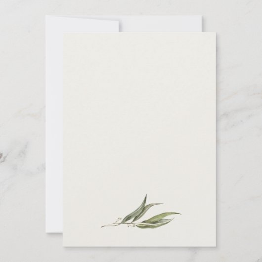 シンプルユーカリプタスボタニカルカップルのシャワー 招待状 (裏面)