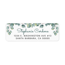 シンプルユーカリプトゥスグリーンホワイト差出人住所 ラベル