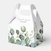 シンプルユーカリプトゥスグリーンリーウェディングパーティー フェイバーボックス (正面サイド)
